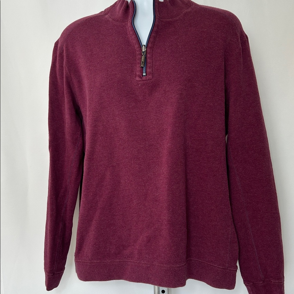 Tommy Bahama Men's Medium Quarter Zip Long Sleeve Pullover Polo Shirt